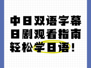 中日乱码高清字幕，中日双语字幕，看剧更轻松