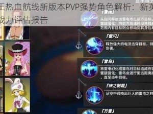 航海王热血航线新版本PVP强势角色解析：新英雄特点与战力评估报告