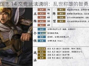 《三国志 14 文鸯玩法说明：乱世称雄的智勇之将》