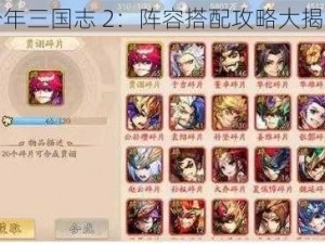 少年三国志 2：阵容搭配攻略大揭秘