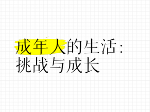 成年-成年之后，我们应该如何面对生活的挑战？