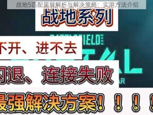 战地5匹配黑屏解析与解决策略：实用方法介绍