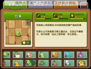 植物大战僵尸 2 竹笋图鉴及技能大揭秘