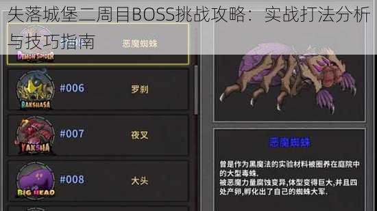 失落城堡二周目BOSS挑战攻略：实战打法分析与技巧指南