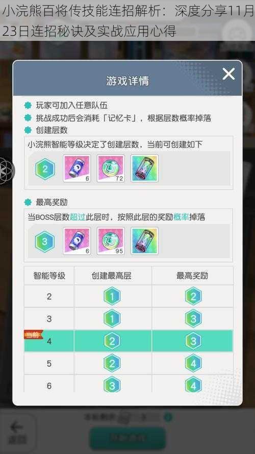 小浣熊百将传技能连招解析：深度分享11月23日连招秘诀及实战应用心得