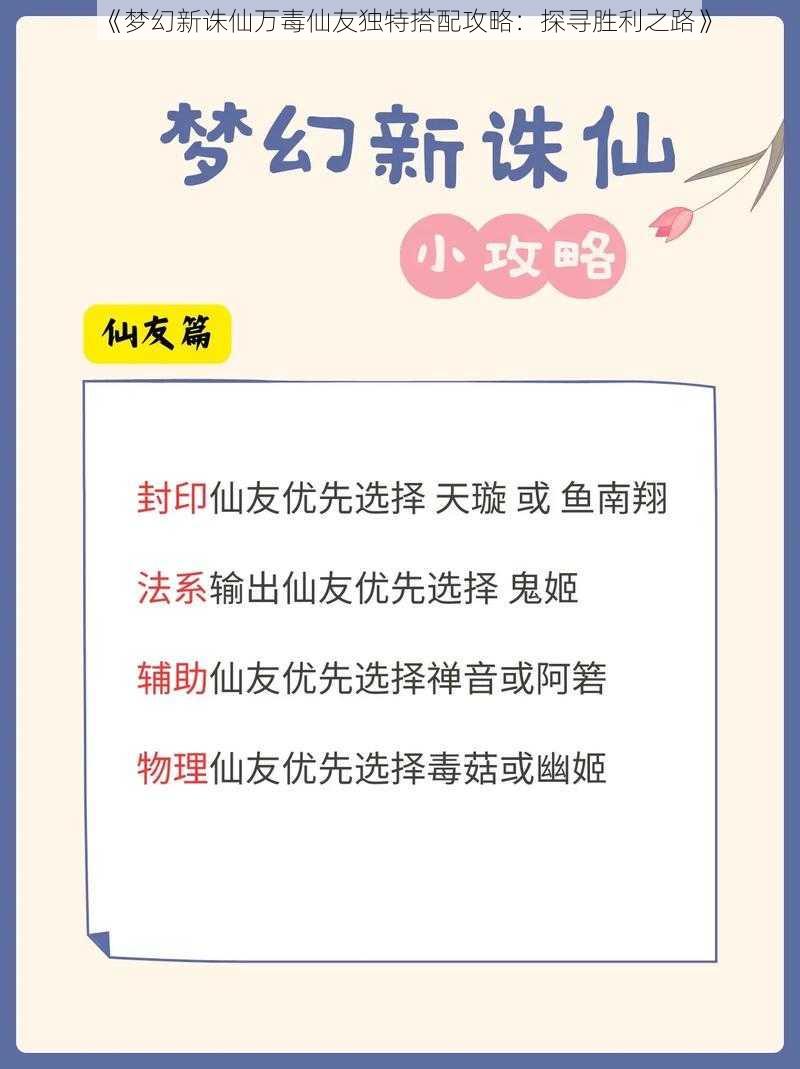 《梦幻新诛仙万毒仙友独特搭配攻略：探寻胜利之路》