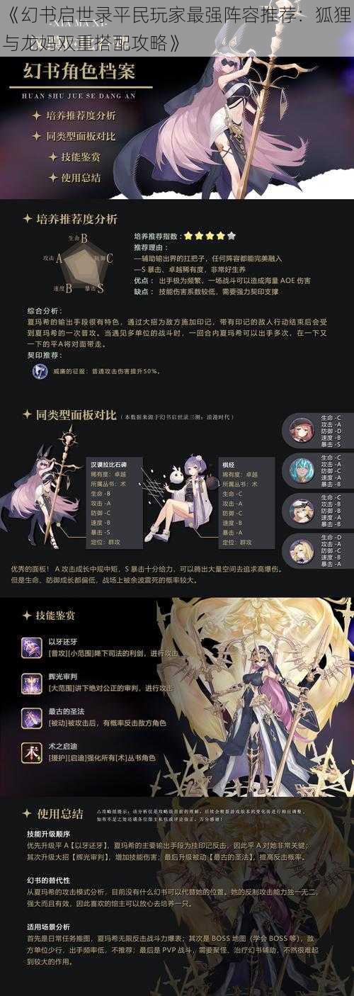 《幻书启世录平民玩家最强阵容推荐：狐狸与龙妈双重搭配攻略》