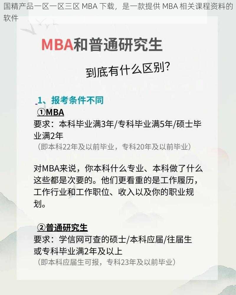 国精产品一区一区三区 MBA 下载，是一款提供 MBA 相关课程资料的软件