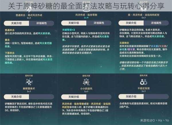 关于原神砂糖的最全面打法攻略与玩转心得分享