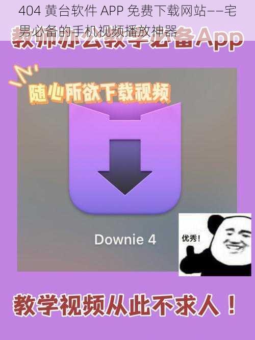 404 黄台软件 APP 免费下载网站——宅男必备的手机视频播放神器