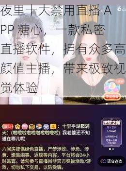 夜里十大禁用直播 APP 糖心，一款私密直播软件，拥有众多高颜值主播，带来极致视觉体验