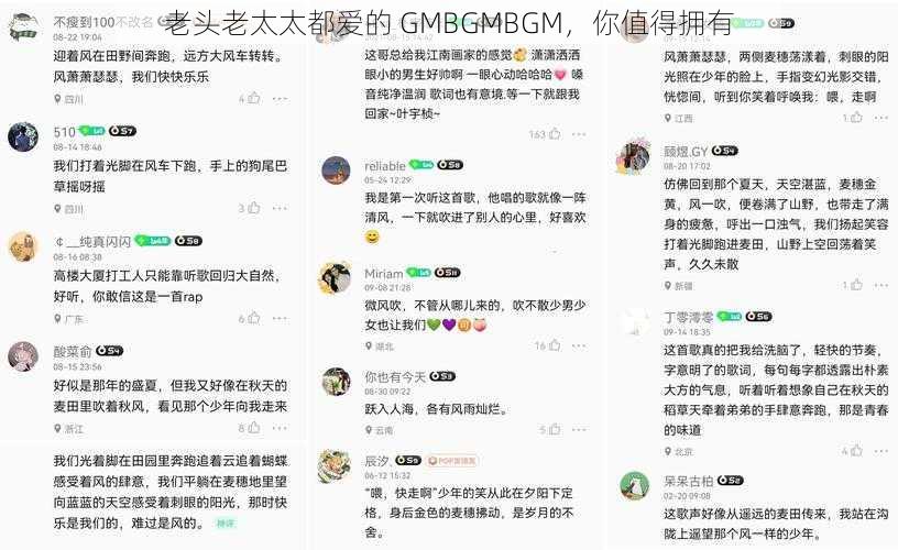 老头老太太都爱的 GMBGMBGM，你值得拥有