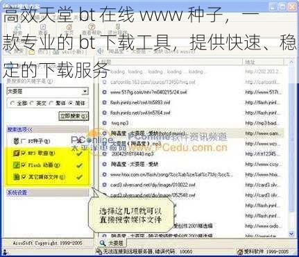 高效天堂 bt 在线 www 种子，一款专业的 bt 下载工具，提供快速、稳定的下载服务