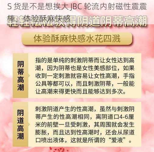 S 货是不是想挨大 JBC 轮流内射磁性震震棒，体验酥麻快感