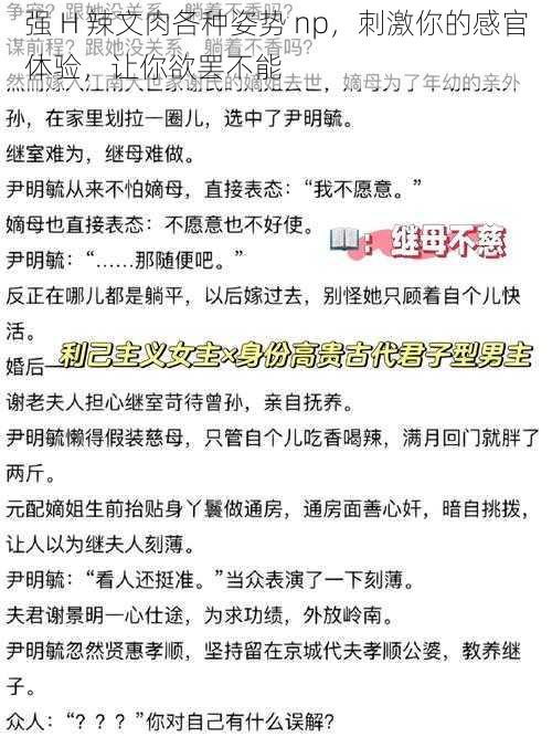 强 H 辣文肉各种姿势 np，刺激你的感官体验，让你欲罢不能