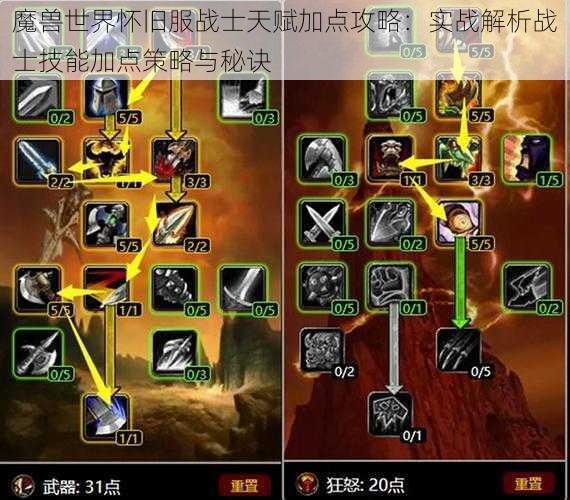 魔兽世界怀旧服战士天赋加点攻略：实战解析战士技能加点策略与秘诀