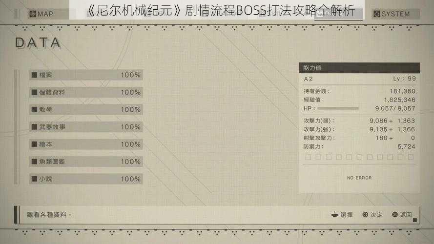 《尼尔机械纪元》剧情流程BOSS打法攻略全解析