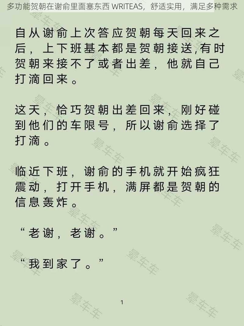 多功能贺朝在谢俞里面塞东西 WRITEAS，舒适实用，满足多种需求