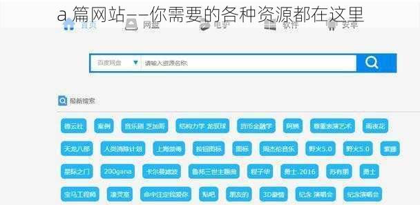 a 篇网站——你需要的各种资源都在这里