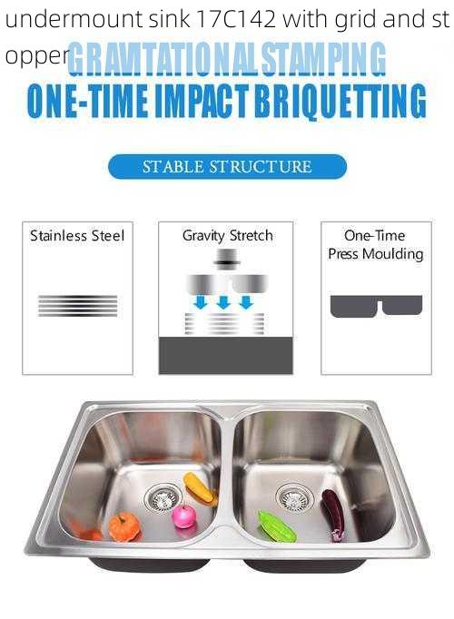 undermount sink 17C142 with grid and stopper