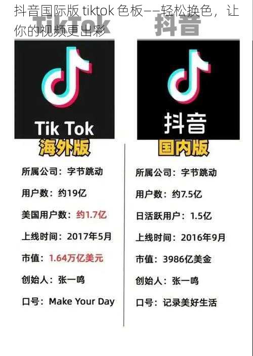 抖音国际版 tiktok 色板——轻松换色，让你的视频更出彩