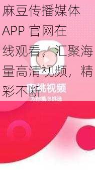 麻豆传播媒体 APP 官网在线观看，汇聚海量高清视频，精彩不断