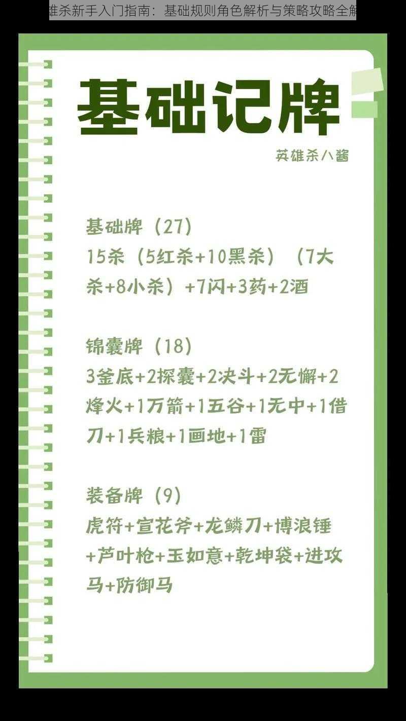 英雄杀新手入门指南：基础规则角色解析与策略攻略全解析