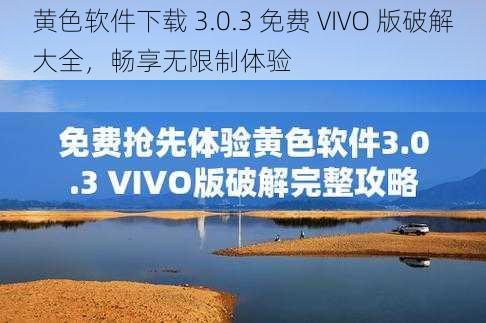 黄色软件下载 3.0.3 免费 VIVO 版破解大全，畅享无限制体验