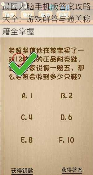 最囧大脑手机版答案攻略大全：游戏解答与通关秘籍全掌握