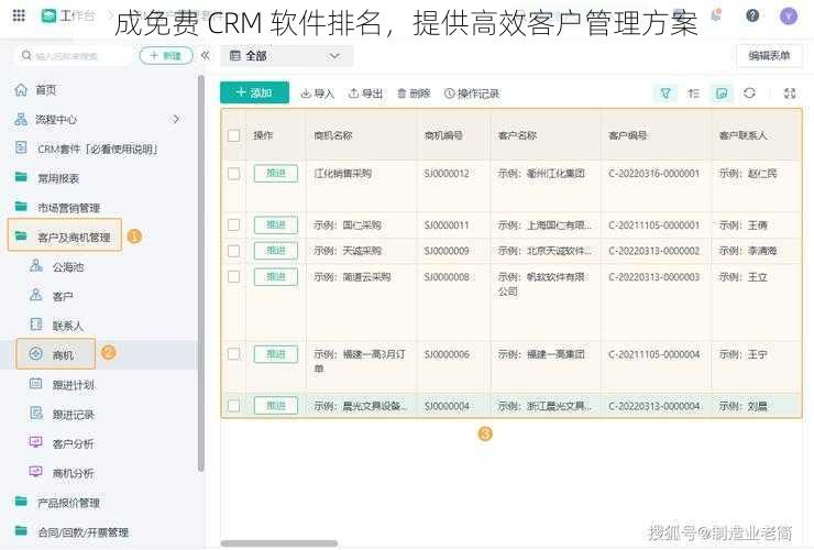 成免费 CRM 软件排名，提供高效客户管理方案