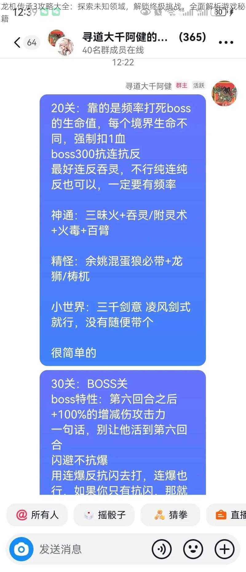 龙机传承3攻略大全：探索未知领域，解锁终极挑战，全面解析游戏秘籍