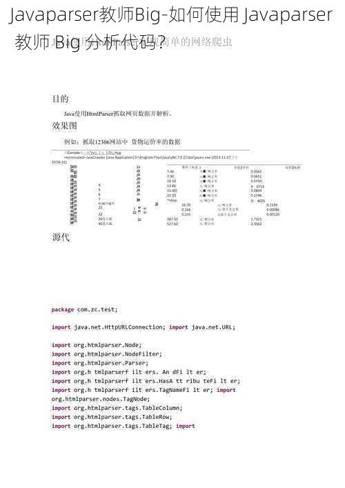 Javaparser教师Big-如何使用 Javaparser 教师 Big 分析代码？