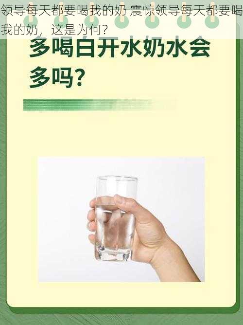 领导每天都要喝我的奶 震惊领导每天都要喝我的奶，这是为何？