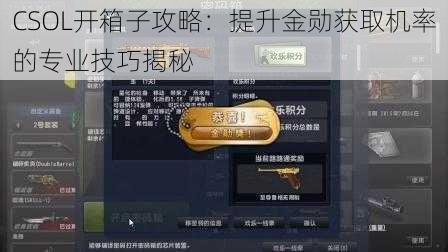 CSOL开箱子攻略：提升金勋获取机率的专业技巧揭秘