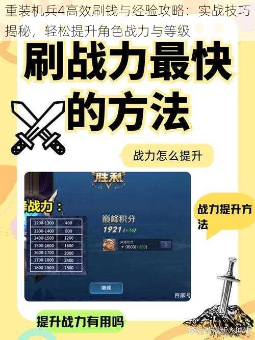 重装机兵4高效刷钱与经验攻略：实战技巧揭秘，轻松提升角色战力与等级