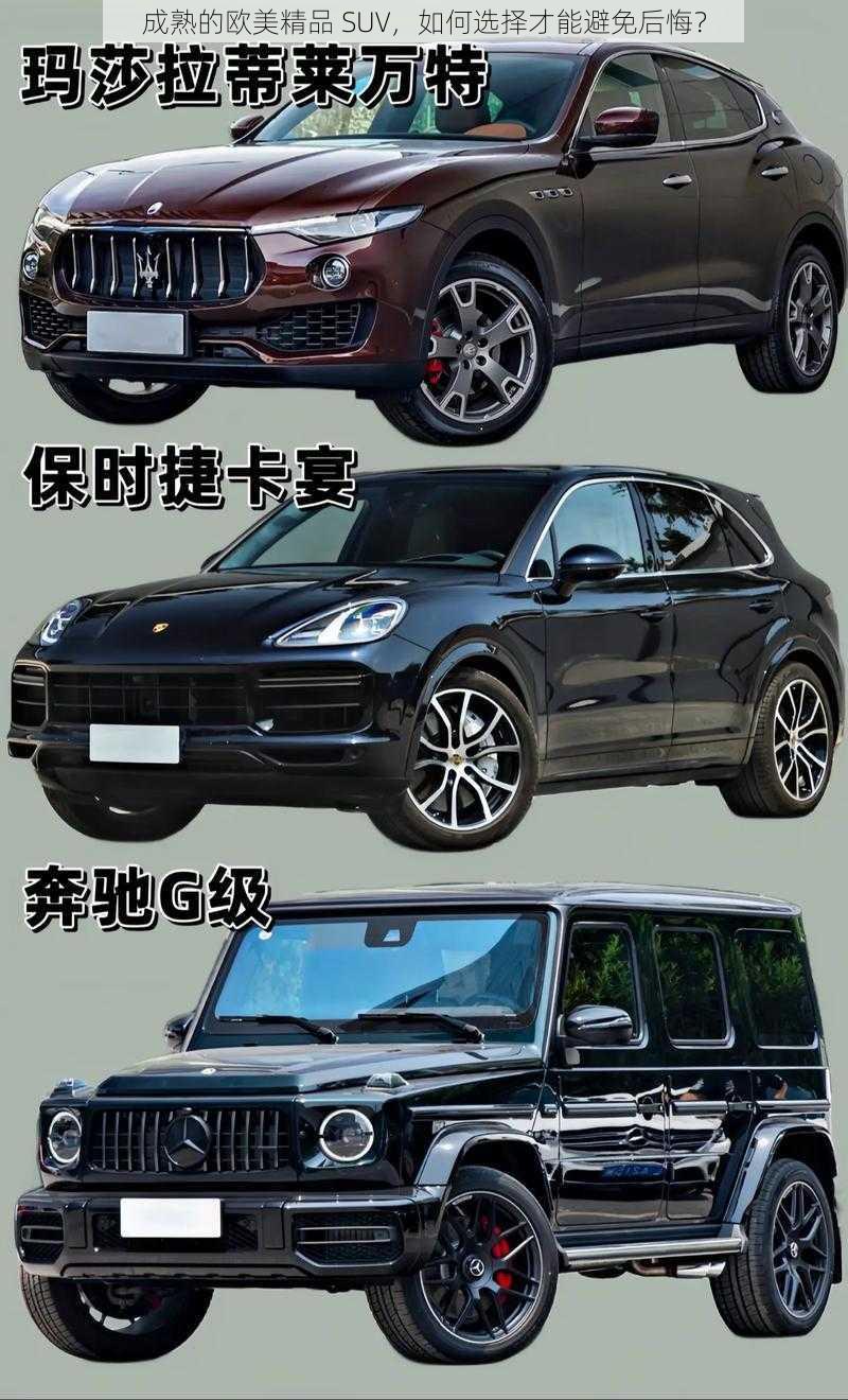 成熟的欧美精品 SUV，如何选择才能避免后悔？