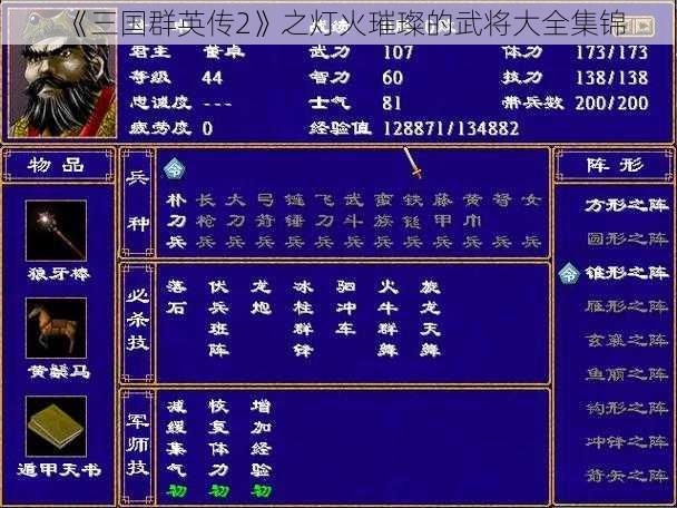 《三国群英传2》之灯火璀璨的武将大全集锦