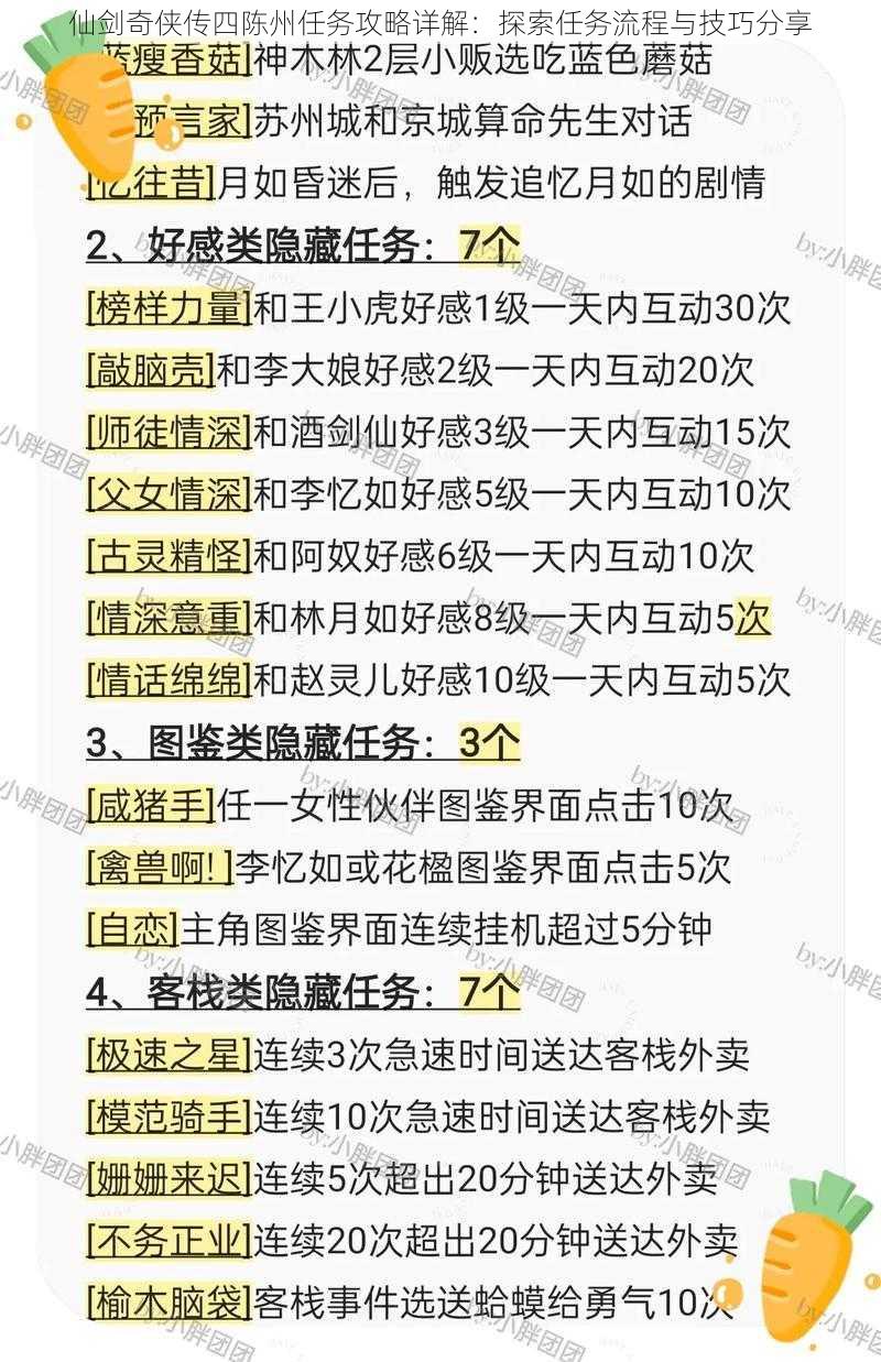 仙剑奇侠传四陈州任务攻略详解：探索任务流程与技巧分享