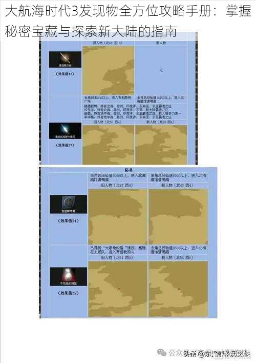 大航海时代3发现物全方位攻略手册：掌握秘密宝藏与探索新大陆的指南