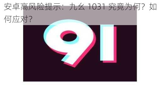 安卓高风险提示：九幺 1031 究竟为何？如何应对？