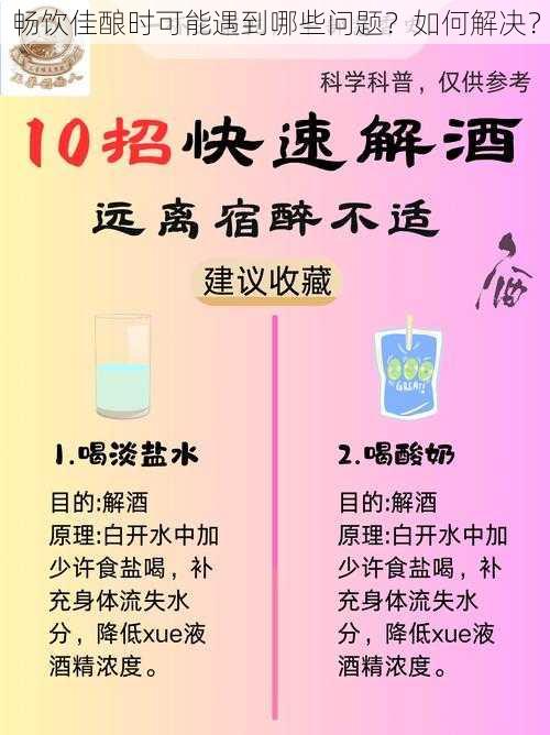 畅饮佳酿时可能遇到哪些问题？如何解决？