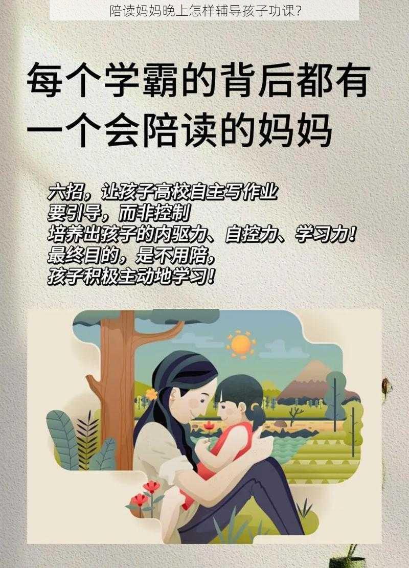 陪读妈妈晚上怎样辅导孩子功课？