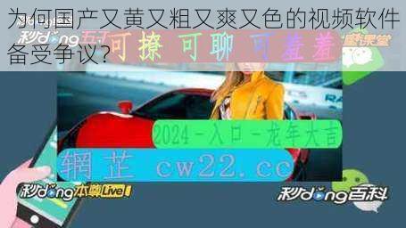 为何国产又黄又粗又爽又色的视频软件备受争议？