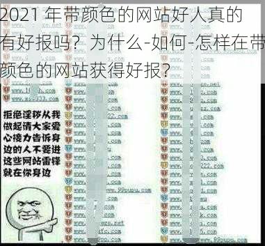 2021 年带颜色的网站好人真的有好报吗？为什么-如何-怎样在带颜色的网站获得好报？