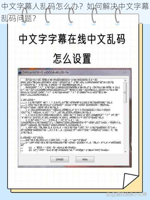 中文字幕人乱码怎么办？如何解决中文字幕乱码问题？