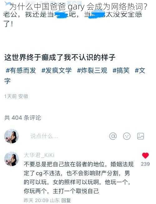 为什么中国爸爸 gary 会成为网络热词？