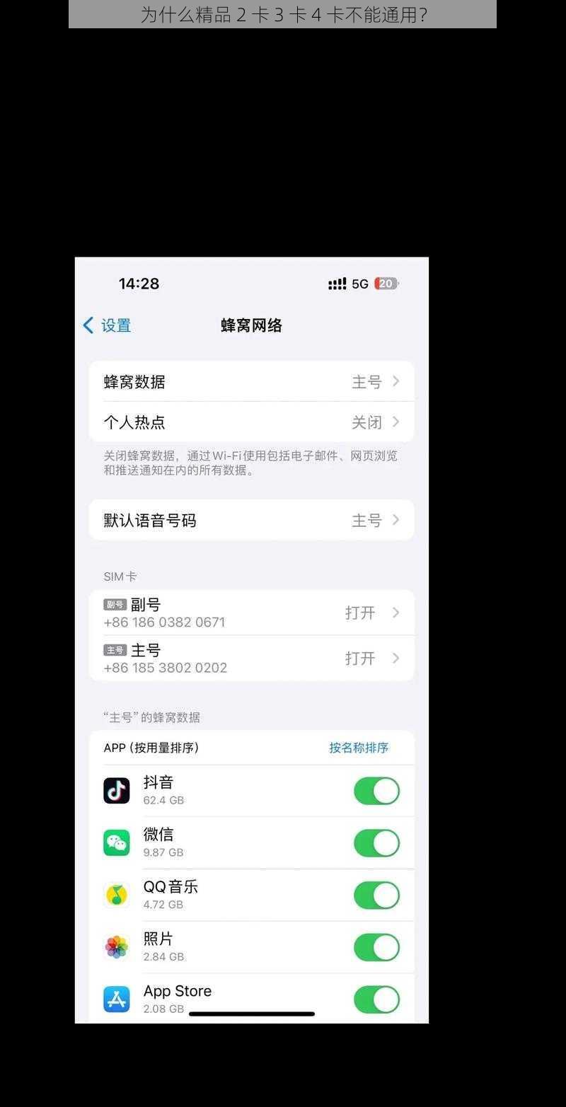 为什么精品 2 卡 3 卡 4 卡不能通用？