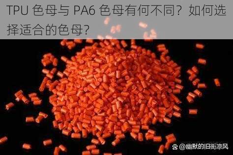 TPU 色母与 PA6 色母有何不同？如何选择适合的色母？