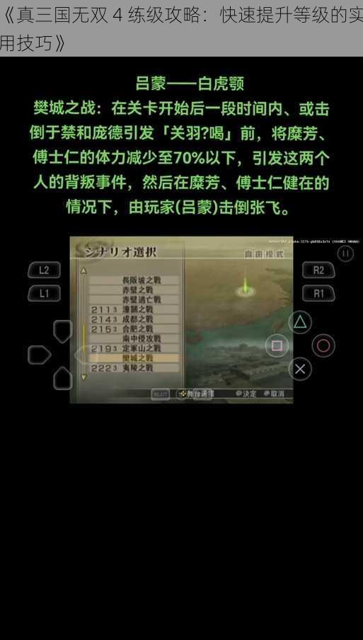 《真三国无双 4 练级攻略：快速提升等级的实用技巧》