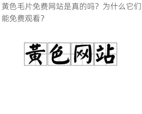 黄色毛片免费网站是真的吗？为什么它们能免费观看？